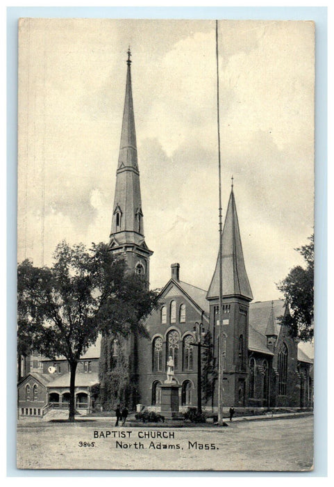 c1910 Baptist Church North Adams Massachusetts MA Posted Antique Postcard