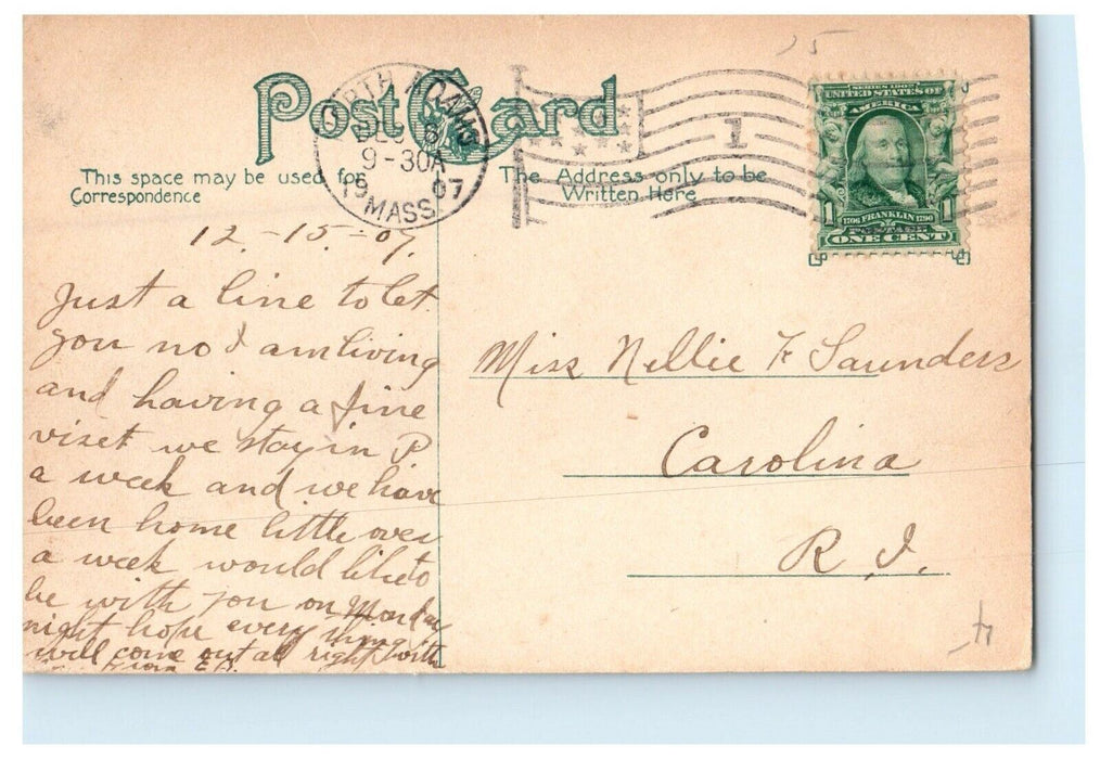 1907 Methodist Church North Adams Massachusetts MA Antique Postcard