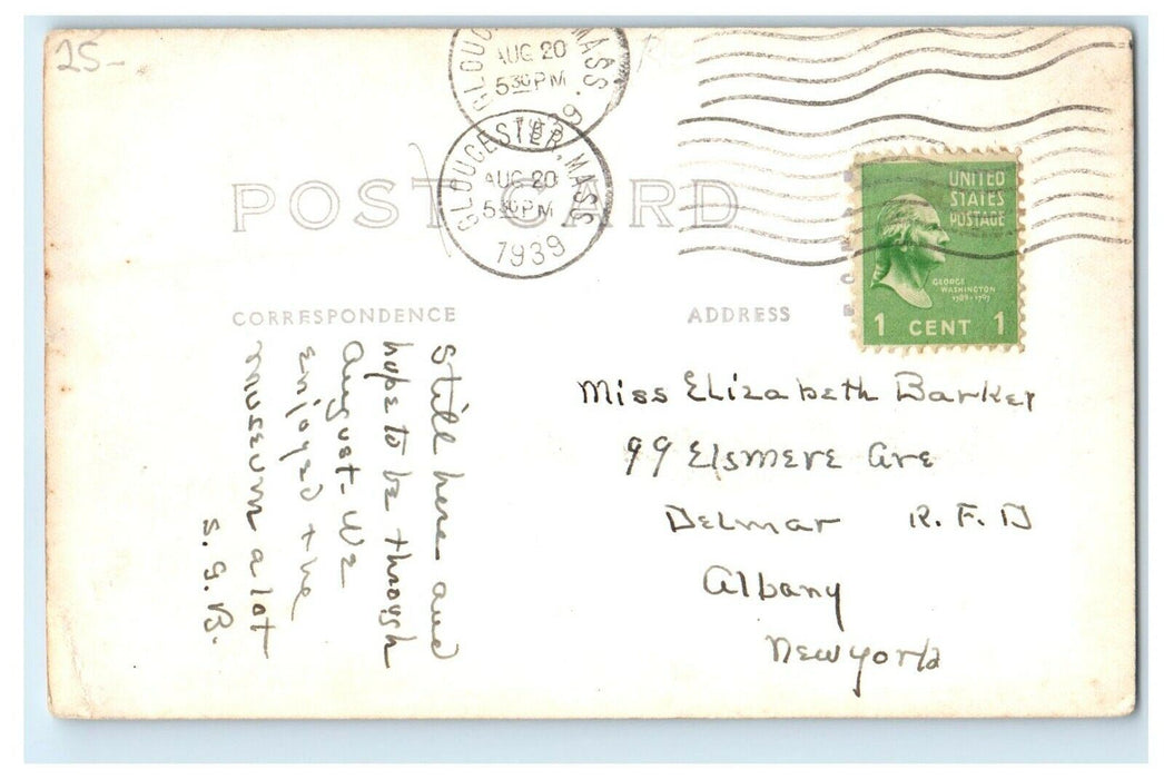 1939 The Hammond Museum Interior Gloucester Massachusetts MA RPPC Photo Postcard