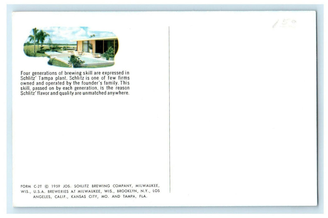 c1960s Schlitz Brewing Company Milwaukee Wisconsin WI Advertising Postcard