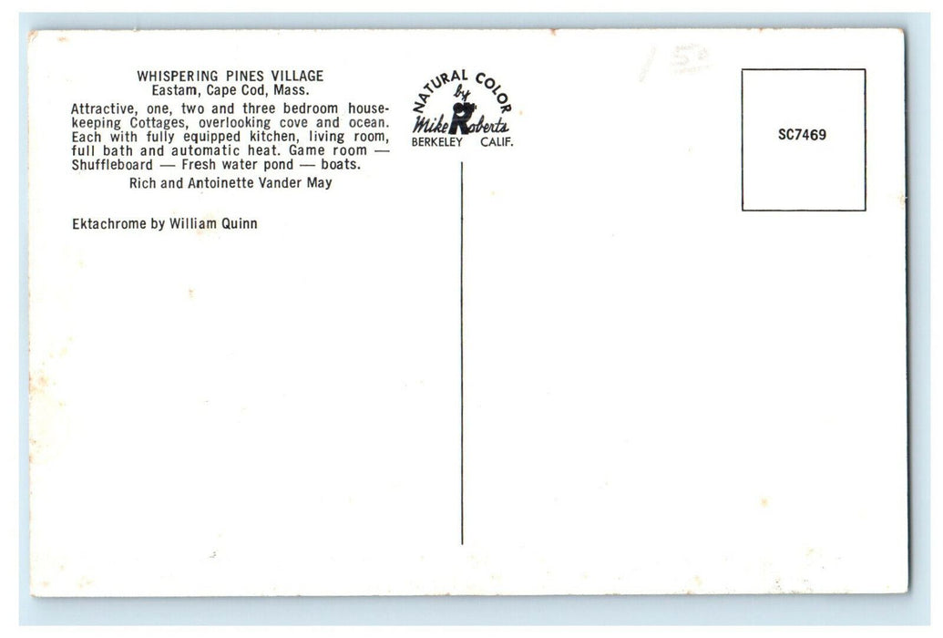 c1950s Whispering Pines Village Eastern Cape Cod Massachusetts MA Postcard