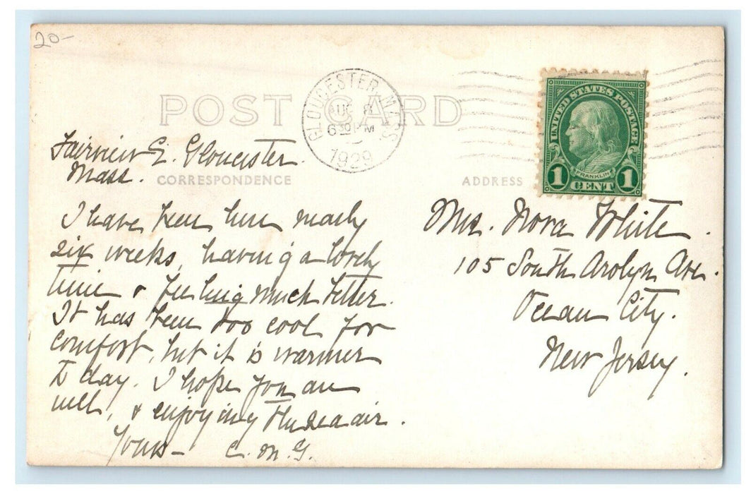 1929 Fairview Coast East Gloucester Massachusetts MA RPPC Photo Postcard