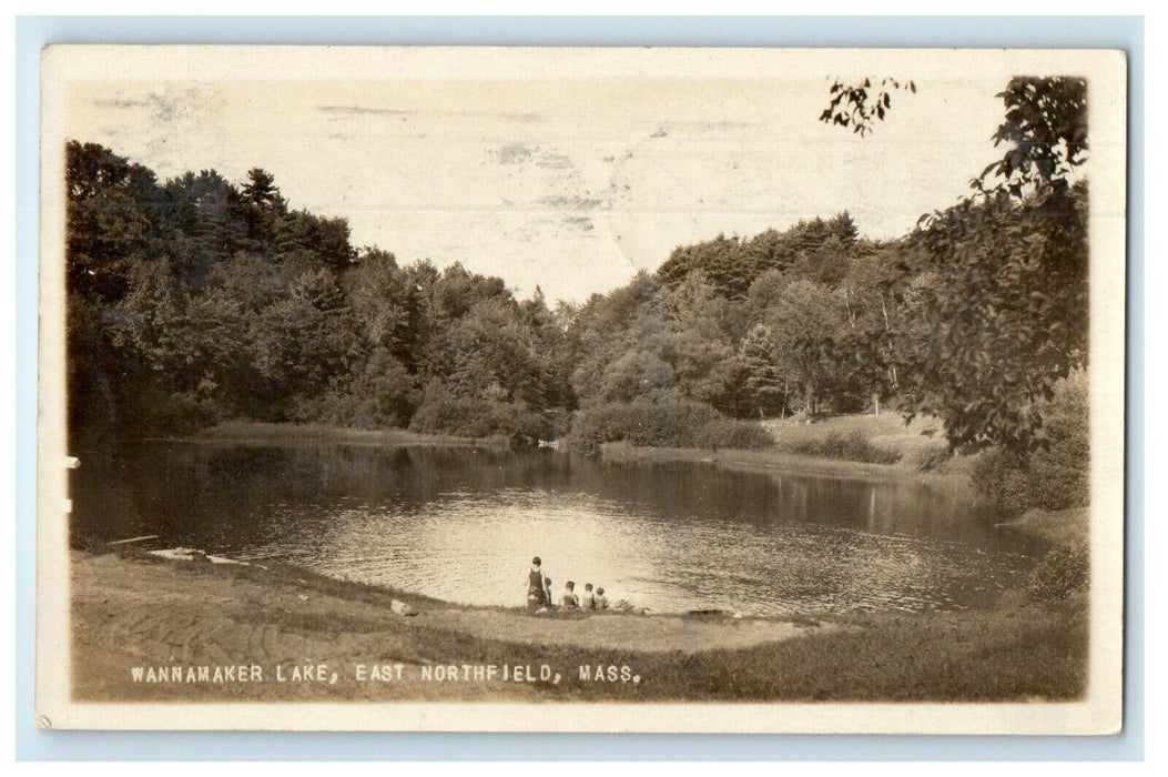 1927 Wannamaker Lake East Northfield Massachusetts MA RPPC Photo Postcard