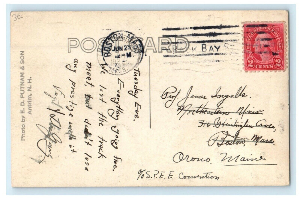 1927 Wannamaker Lake East Northfield Massachusetts MA RPPC Photo Postcard