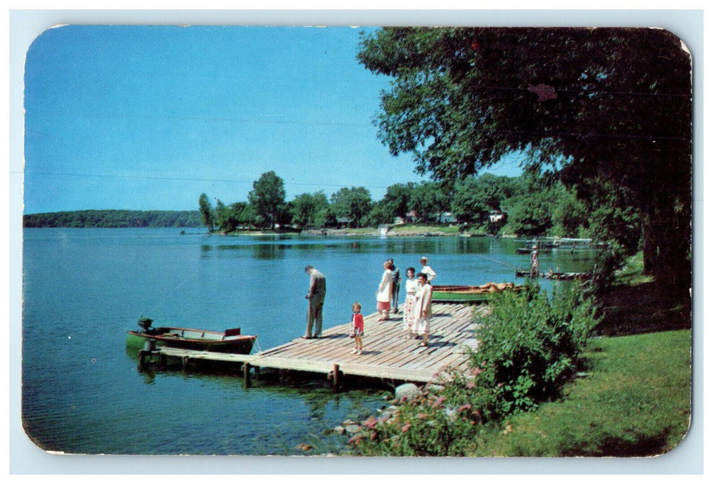 c1950s A Day at the Lake, Greetings from Greenbay Wisconsin WI Postcard