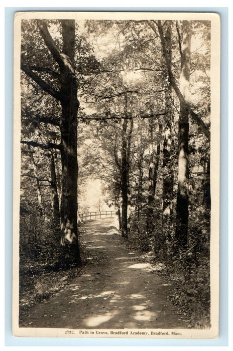 c1910's Path In Grove Bradford Academy Massachusetts MA RPPC Photo Postcard
