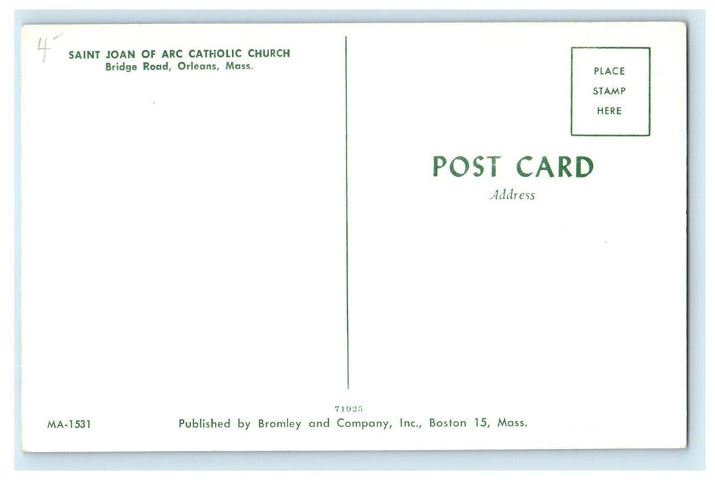 c1948 Saint Joan of Arc Catholic Church, Orleans, Massachusetts MA Postcard