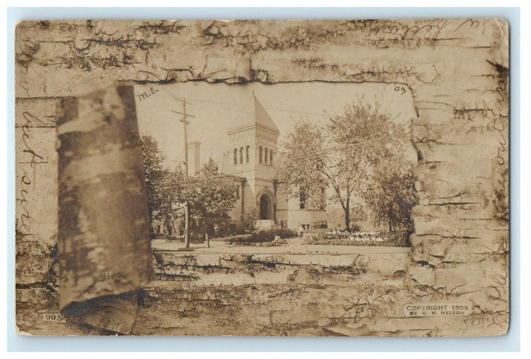 c1905 Parlin Library Building Everett Massachusetts MA RPPC Photo Postcard