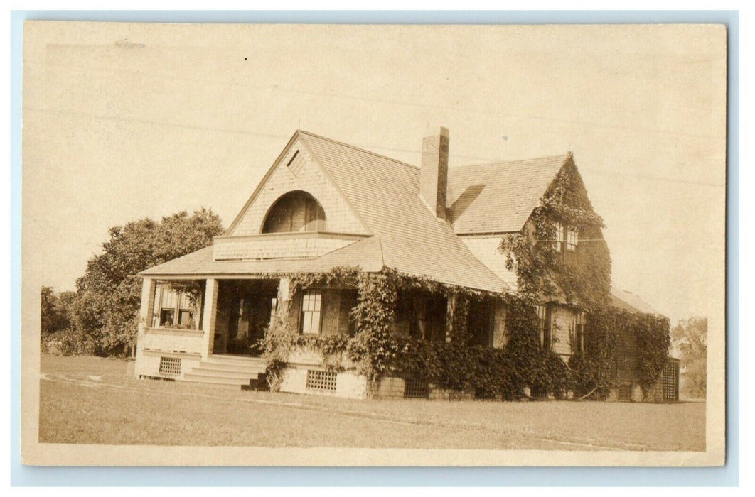 c1910's Falmouth Massachusetts MA, Cottage Street View RPPC Photo Postcard