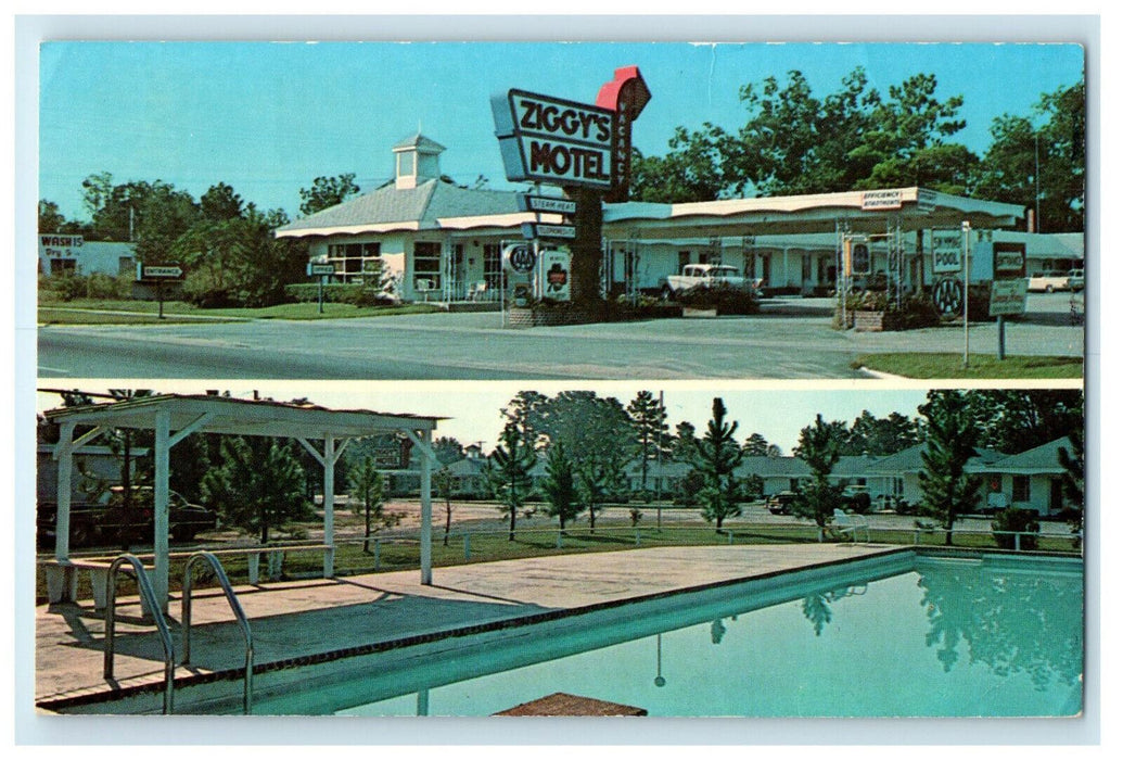 c1960s Ziggy's Hotel, Bamberg South Carolina SC Unposted Advertising Postcard