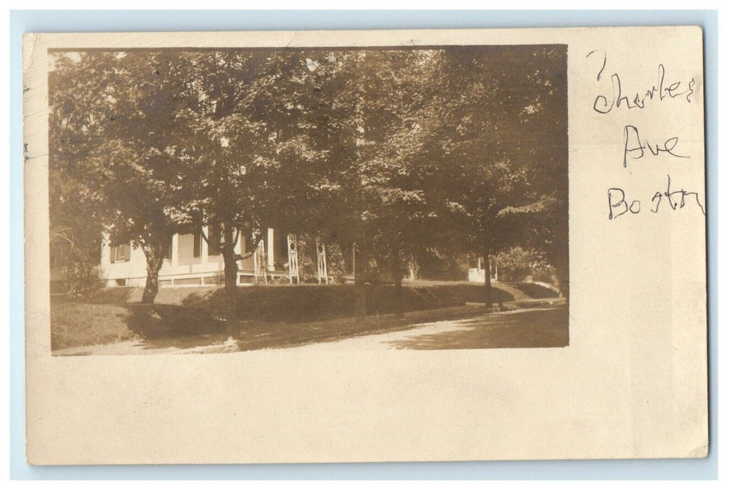 1909 View Of Charles Avenue Boston Massachusetts MA RPPC Photo Antique Postcard