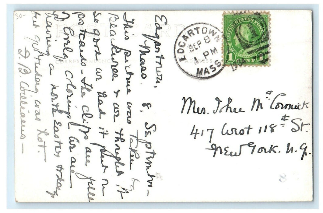 1934 View Of Gay Head Cliffs Edgartown Massachusetts MA RPPC Photo Postcard
