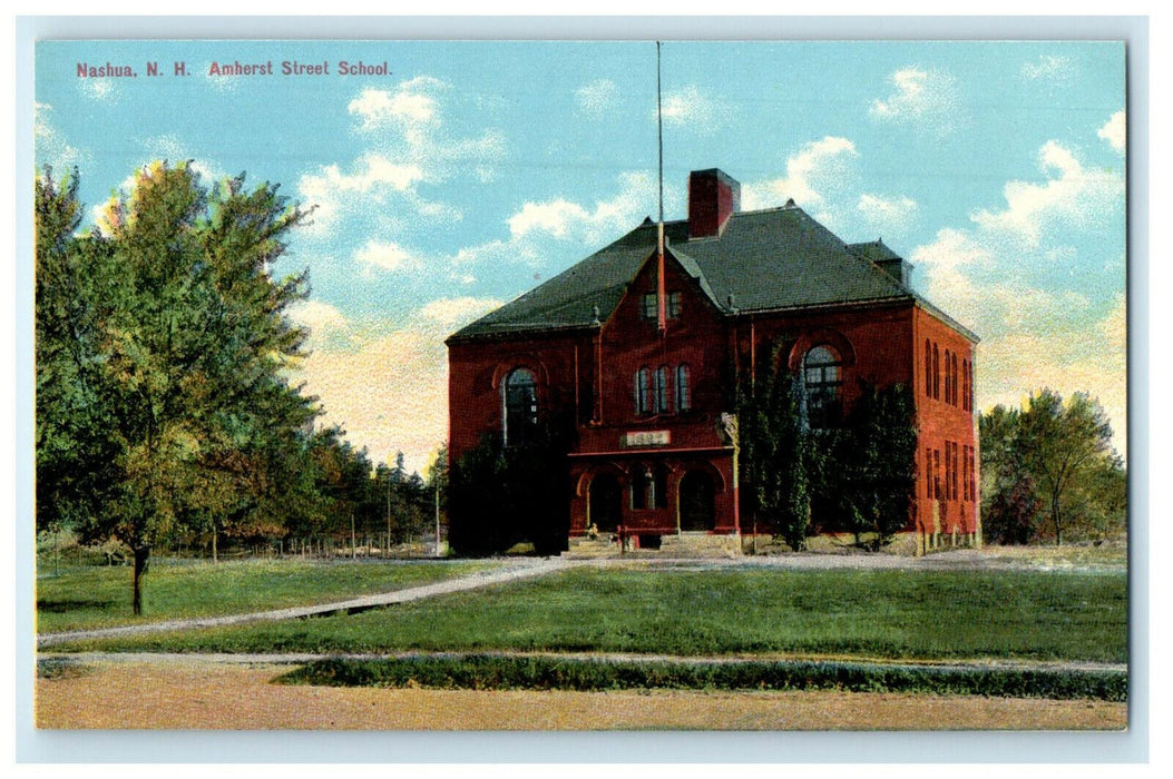 c1910s Amherst Street School, Nashua, New Hampshire NH Unposted Postcard