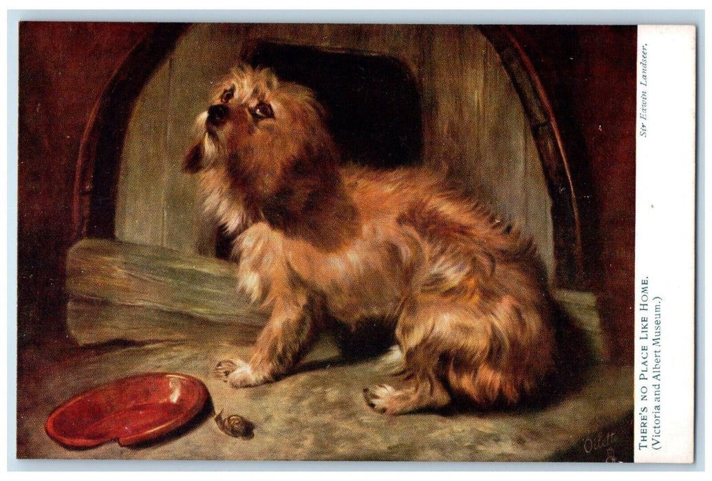 c1910's Cute Terrier Dog Waiting Food Oilette Tuck's Unposted Antique Postcard