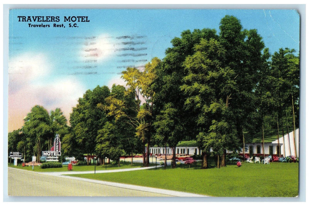 1962 Travelers Motel Travelers Rest, South Carolina SC Vintage Postcard