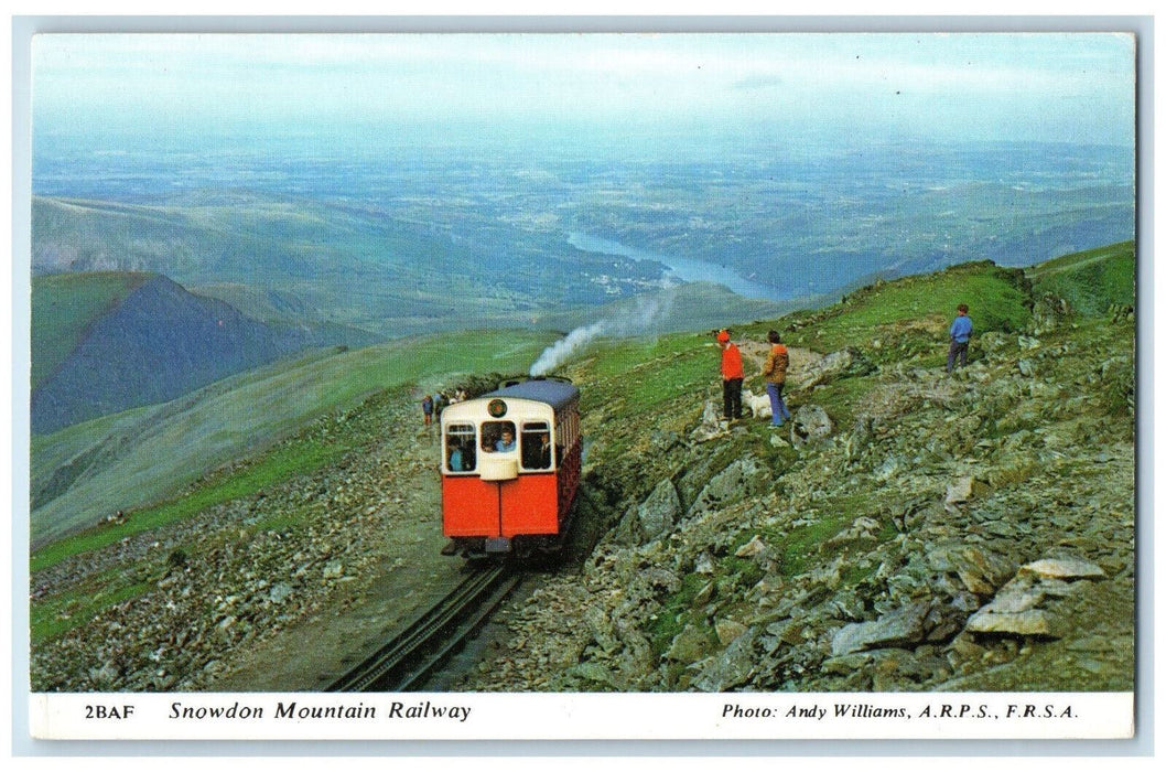 c1960s Train Locomotive Scene, Snowdon Mountain Railway Llanberis Wales Postcard