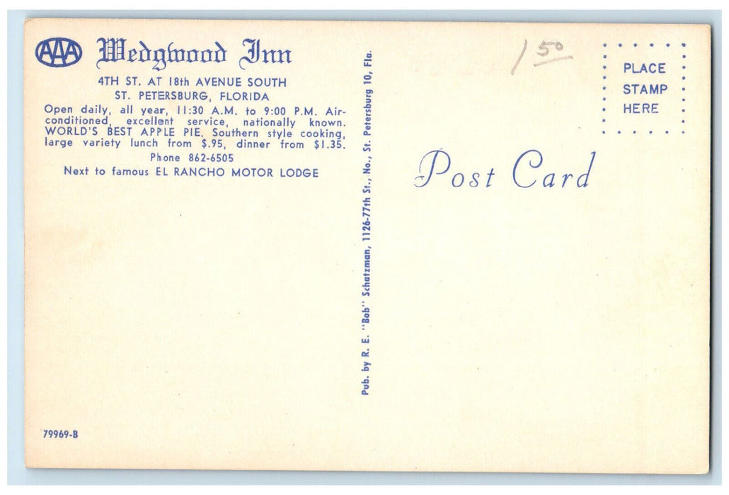 c1970s Wedgwood Inn, 18th Avenue South, St. Petersburg Florida FL Postcard