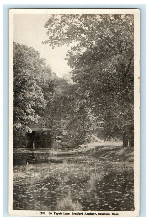 c1910's On Tupelo Lake Bradford Academy Massachusetts MA RPPC Photo Postcard
