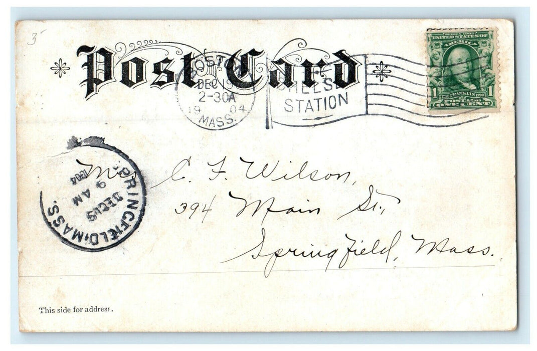 1904 Echo Bridge Newton Upper Falls Massachusetts MA Antique Postcard