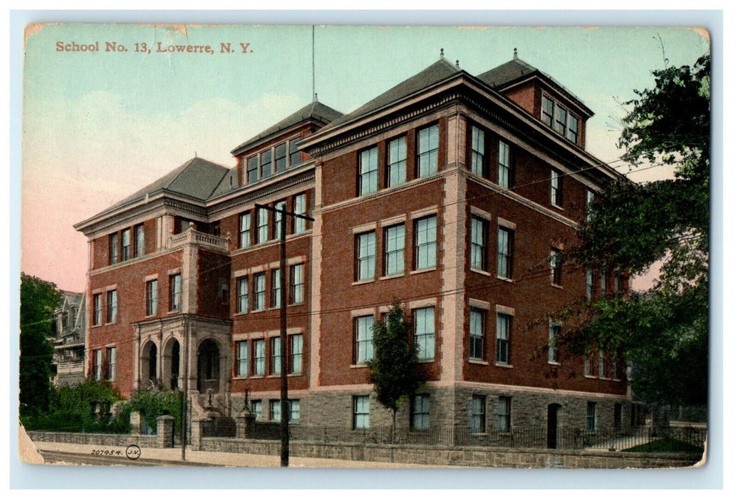 1916 School No. 13 Lowerre New York NY Posted Antique Postcard