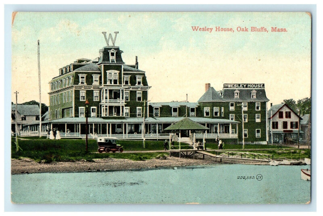 c1910 Wesley House, Oak Bluffs, Massachusetts MA Antique Posted Postcard