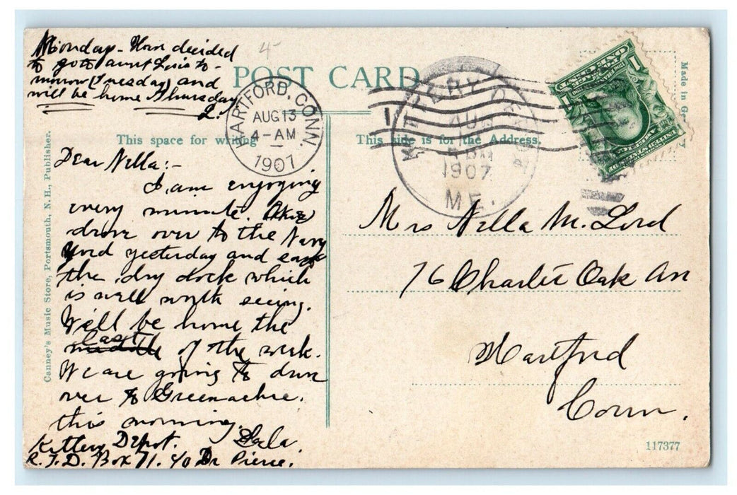 1907 Naval Prison Navy Yard Portsmouth New Hampshire NH Antique Postcard