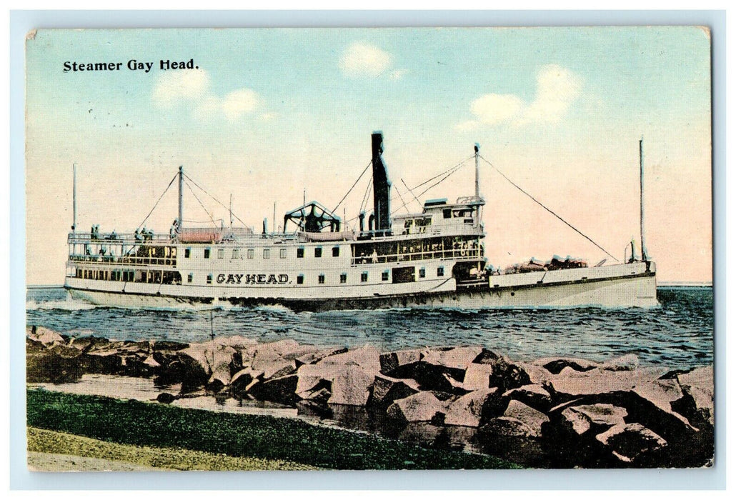 c1913 View of The Steamer Gay Head Massachusetts MA Antique Postcard