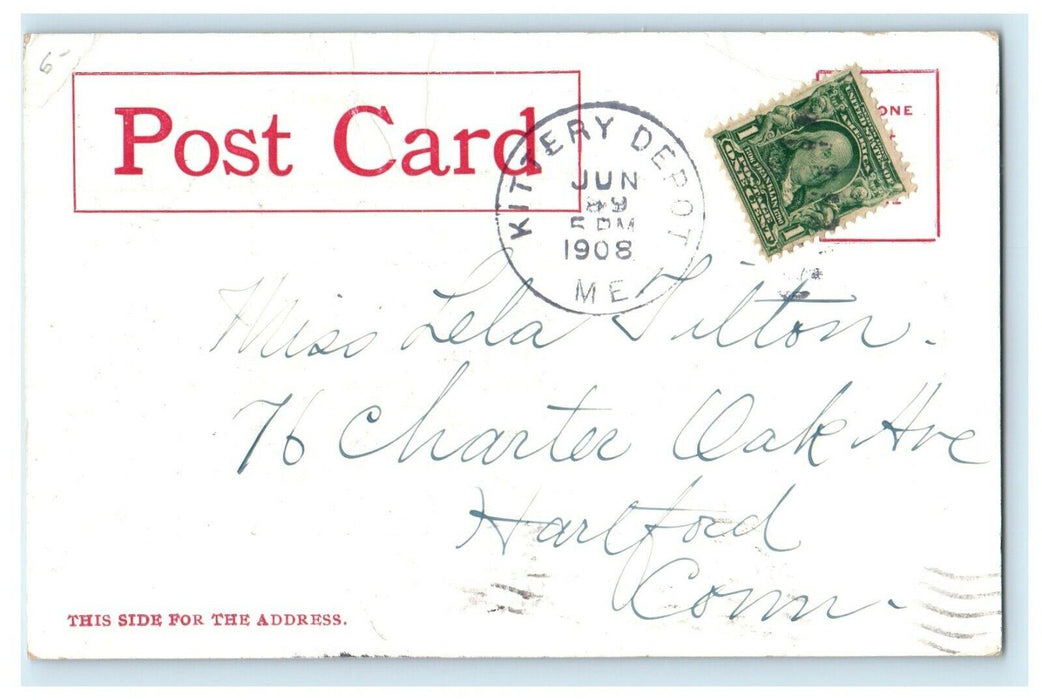 1908 Portsmouth High School Islington Street New Hampshire NH Antique Postcard