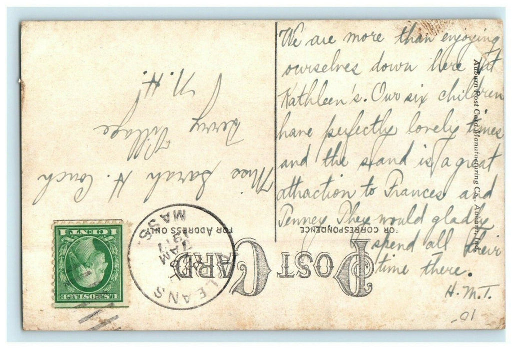 c1917 Congregational Church, East Orleans, Massachusetts MA Antique Postcard