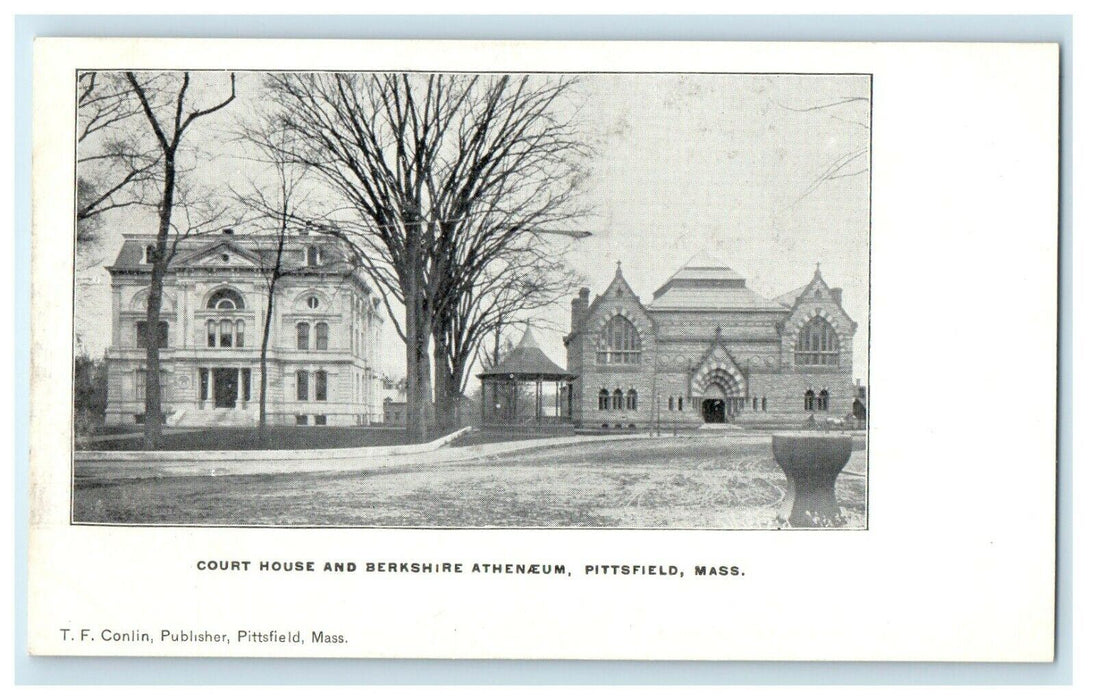 c1904 Court House and Berkshire Athenaeum Pittsfield, Massachusetts MA Postcard