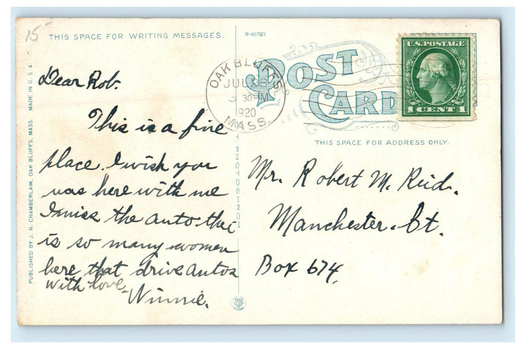 1920 Circuit Avenue, Oak Bluffs, Massachusetts MA Posted Vintage Postcard