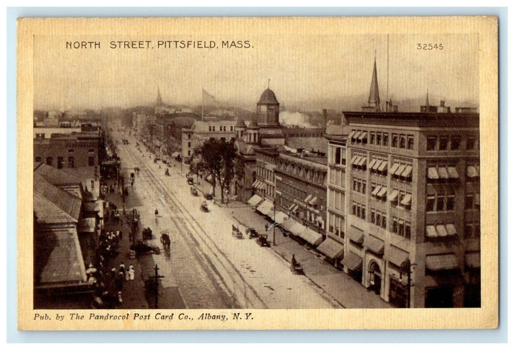 c1910 View of North Street, Pittsfield, Massachusetts MA Antique Postcard
