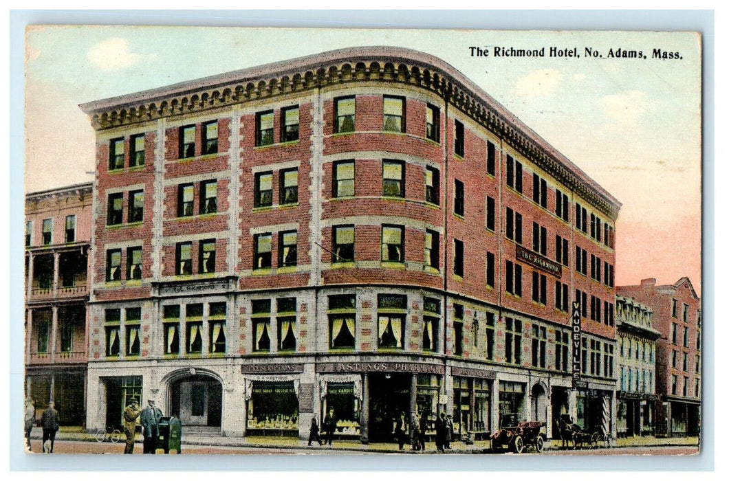 c1910 The Richmond Hotel Building North Adams Massachusetts MA Antique Postcard