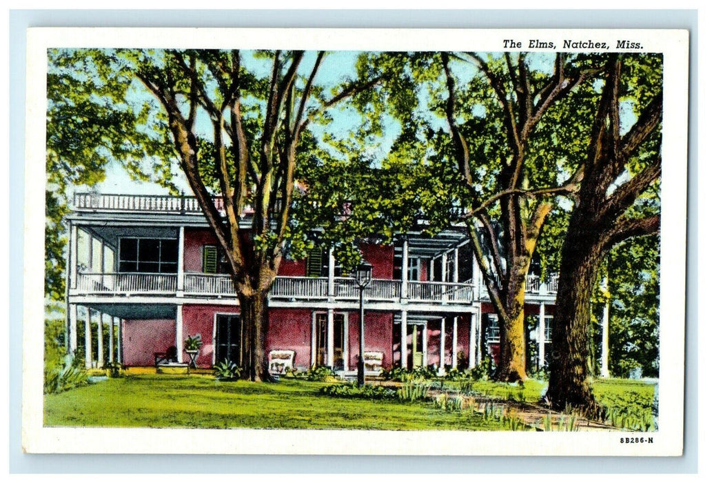 The Elms Home of Mr. & Mrs. Joseph Kellog Natchez Mississippi MS Postcard