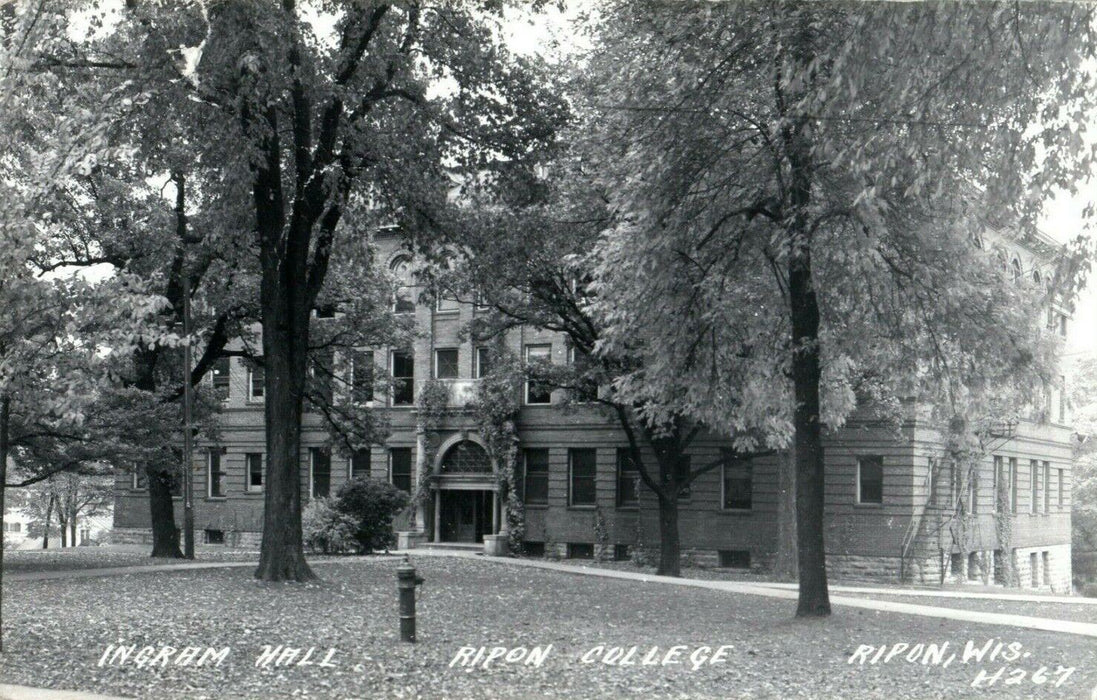 1946 Ripon College Wisconsin WI Ingram Hall RPPC Photo Postcard