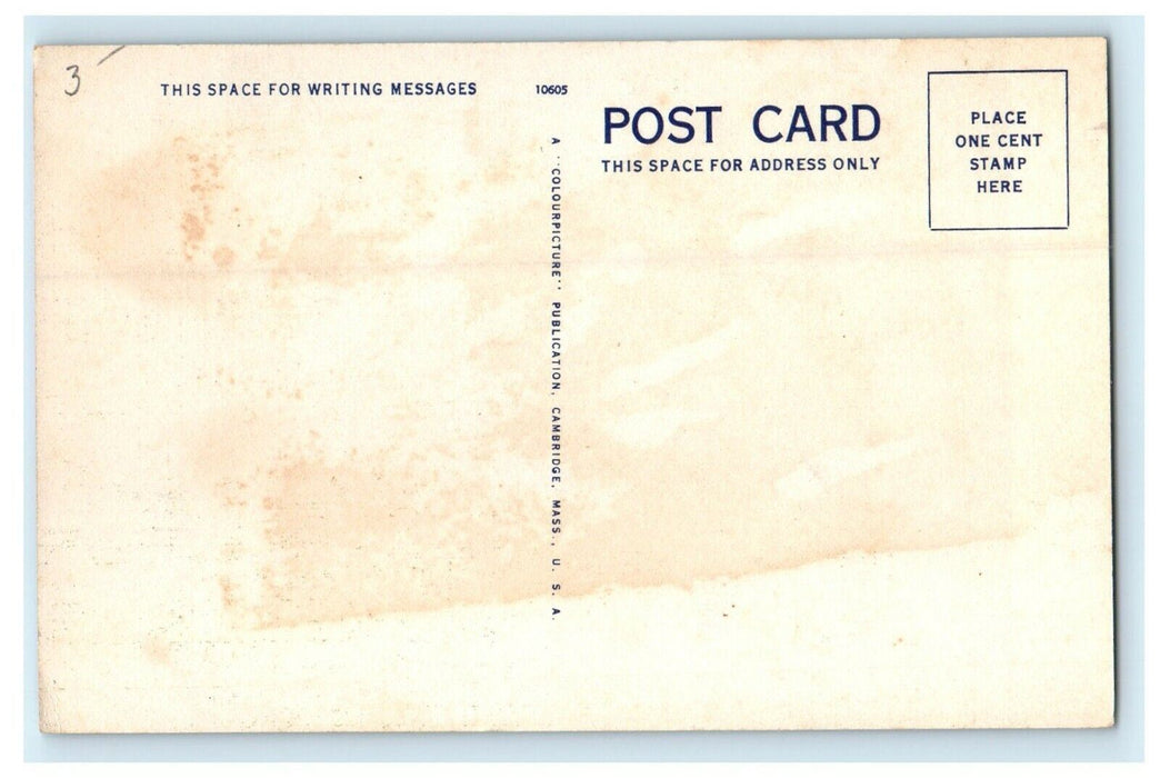 c1930's Massachusetts Newton Hospital Building Car Driveway MA Vintage Postcard