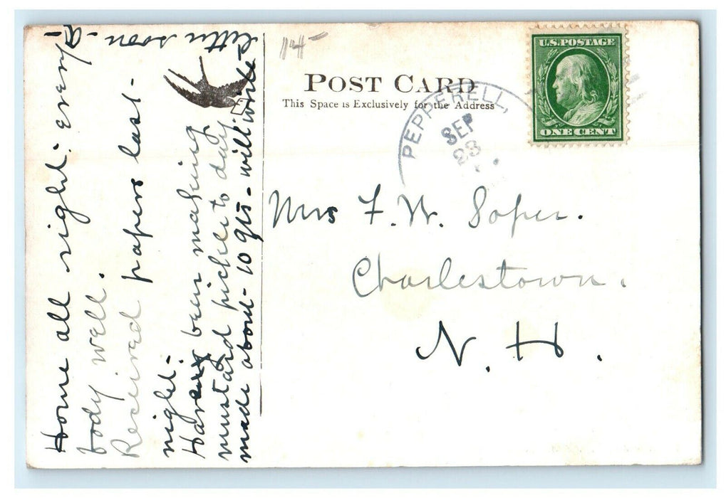 c1913 Missittissitt Hill, East Pepperell, Massachusetts MA Antique Postcard