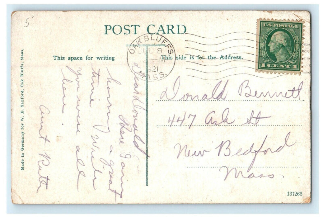 c1921 Pumping Station, Oak Bluffs, Massachusetts MA Antique Posted Postcard