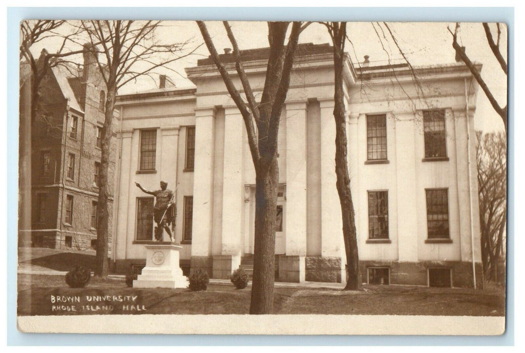 c1910's Brown University Hall Rhode Island RI RPPC Photo Antique Postcard