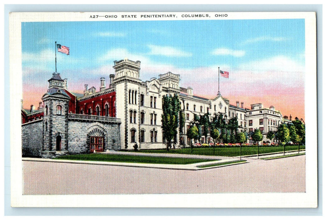 c1930s Ohio State Penitentiary Columbus Ohio Linen Era Antique Postcard