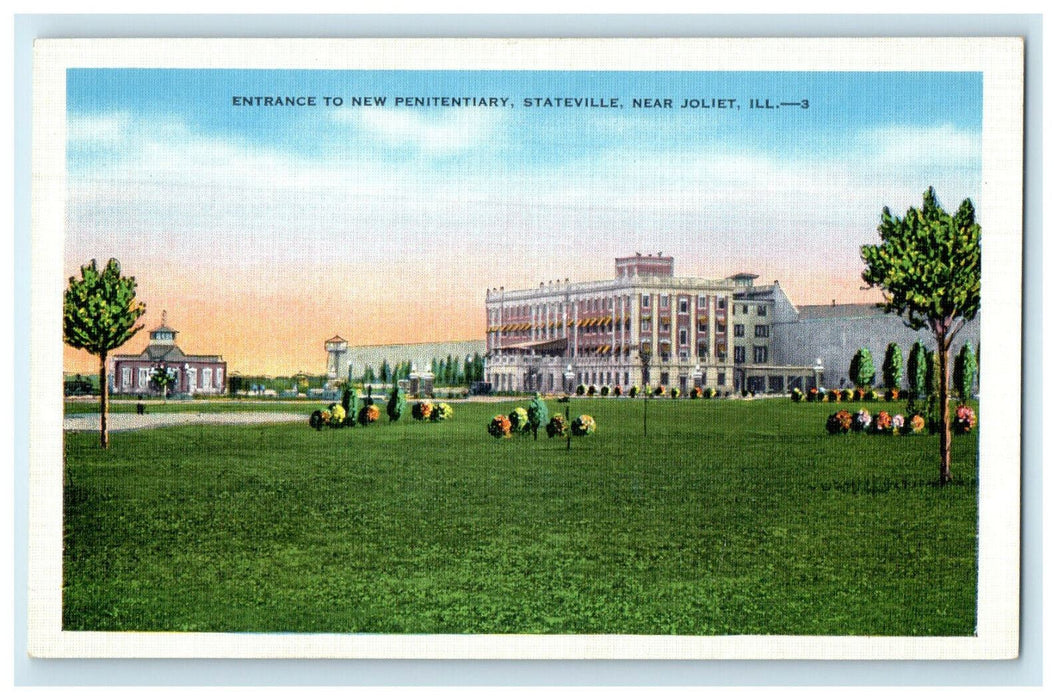 c1920s Entrance to New Penitentiary Stateville Near Joliet Illinois IL Postcard