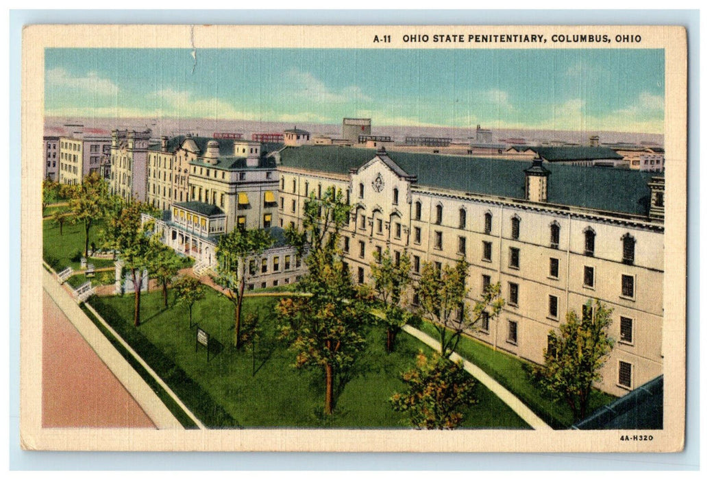 c1930s Ohio State Penitentiary View, Columbus OH Unposted Postcard