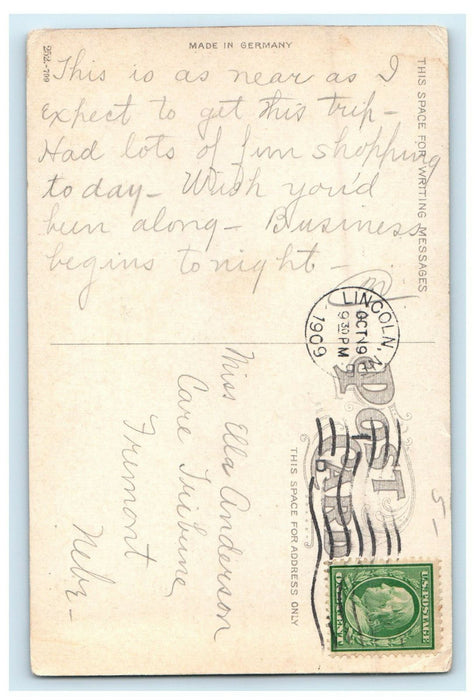 1909 Nebraska State Penitentiary Lincoln Nebraska NE Posted Postcard