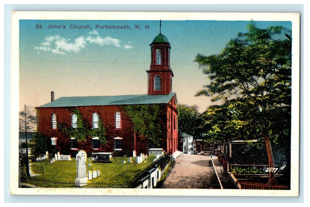 c1910's St. John's Church Portsmouth New Hampshire NH Antique Postcard