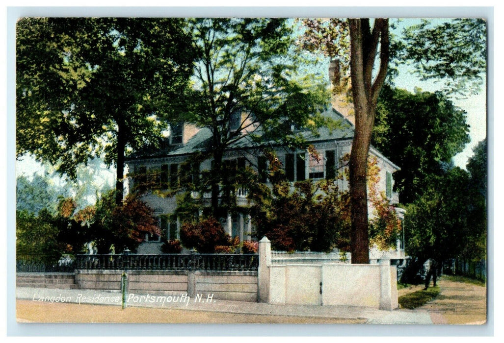1907 Langdon Residence Portsmouth New Hampshire NH Posted Antique Postcard