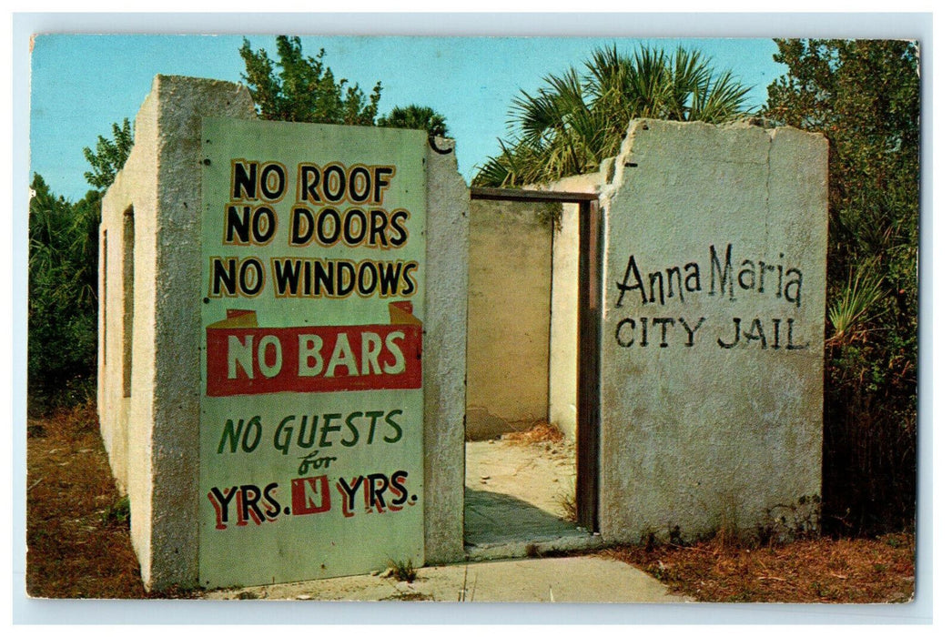 1961 World's Most Unusual Jail, Anna Maria City Jail Florida FL Postcard