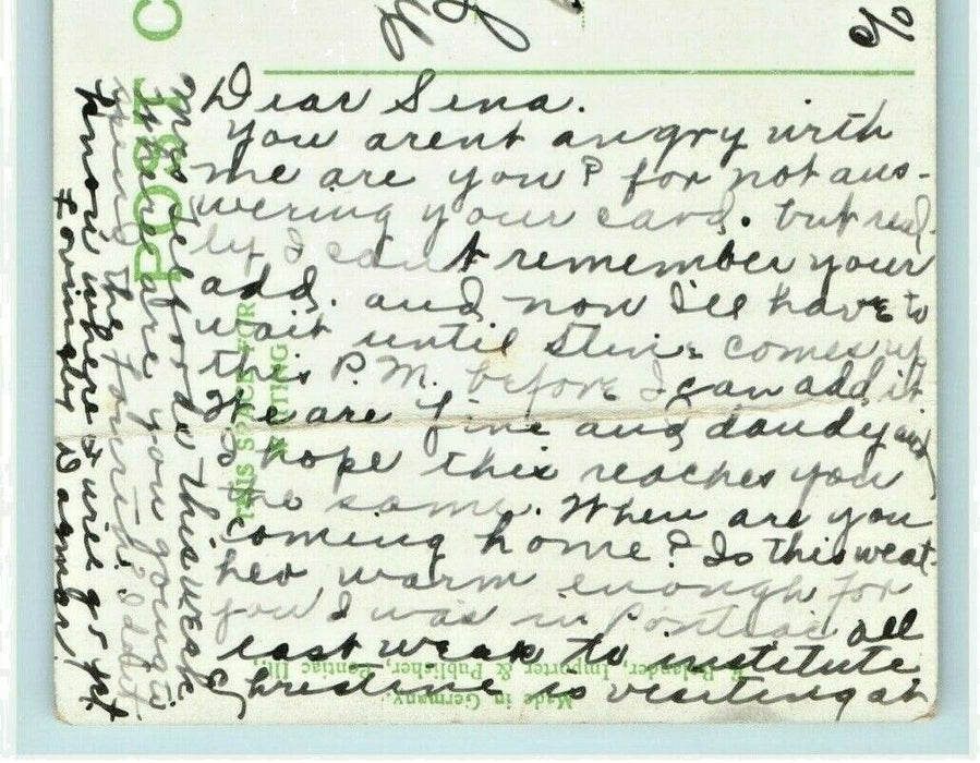 St. Mary's School Pontiac Illinois c1910 Posted Antique Postcard