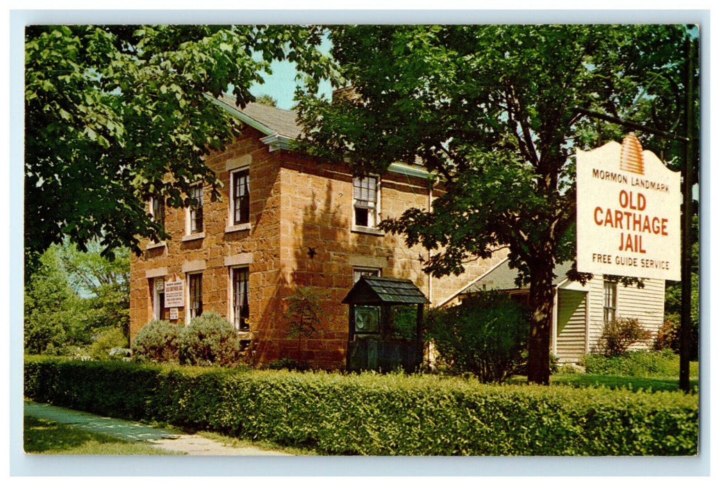 c1930s The Hancock County Jail Old Carthage Jail, Carthage Illinois IL Postcard