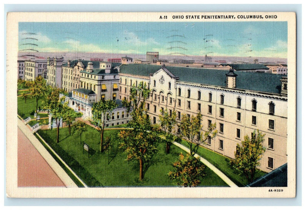 1937 View of Ohio State Penitentiary Ohio OH Vintage Posted Postcard