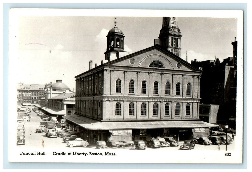 Faneuil Hall Cradle Of Liberty Boston Massachusetts MA RPPC Photo Postcard